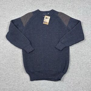 JM Cooper Sweater Mens Medium Blue British Wool Knitwear Leicestershire NEW